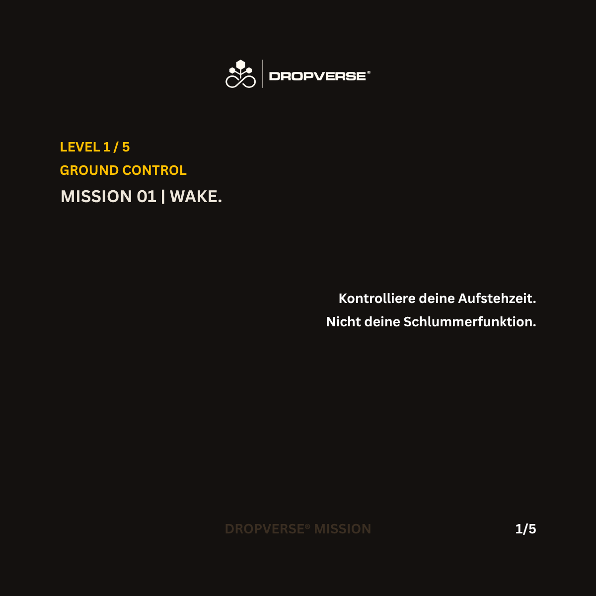 DROPVERSE® MISSION Level 1, Mission 01 "Wake", Seite 1