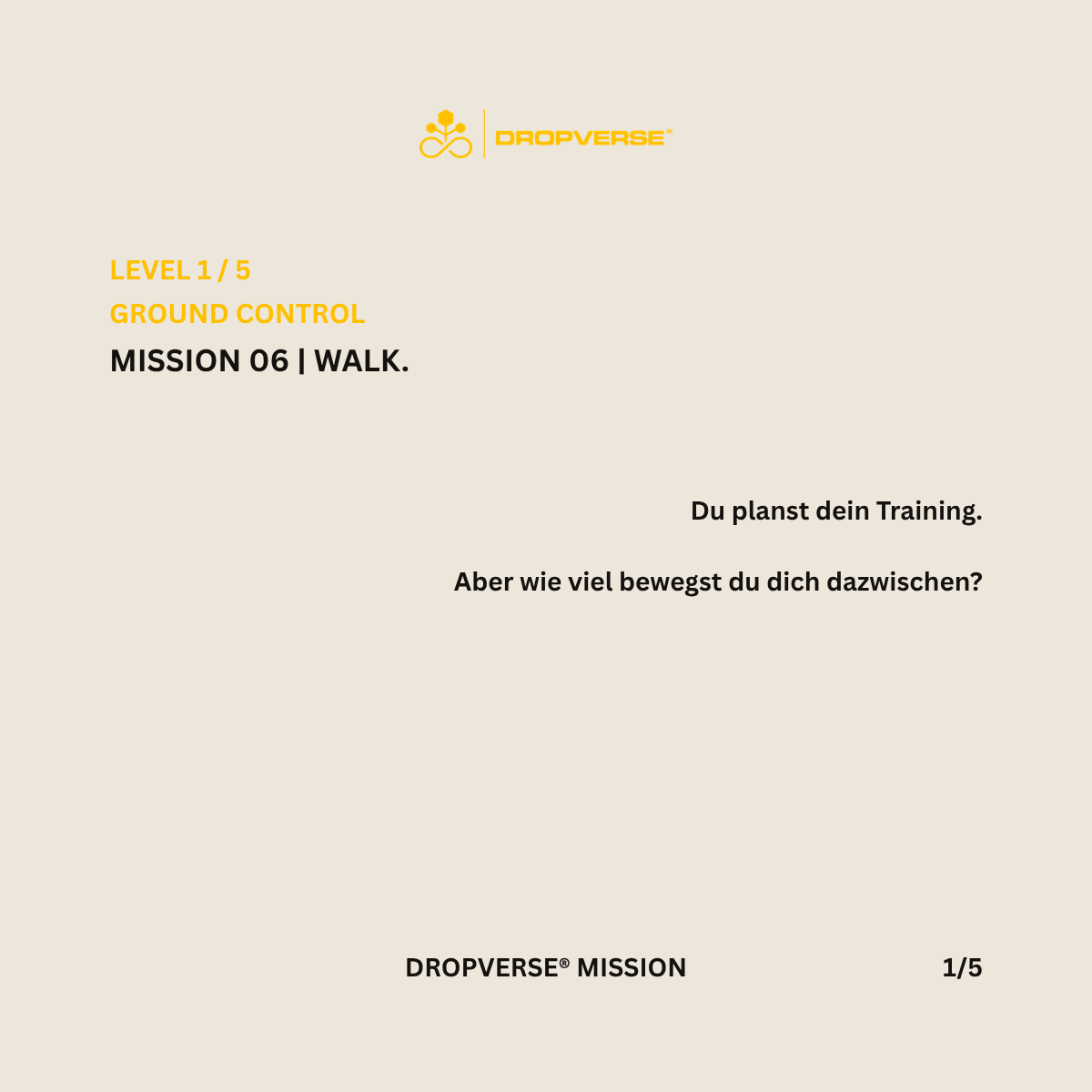 DROPVERSE® MISSION Level 1, Mission 06 "Walk", Seite 1
