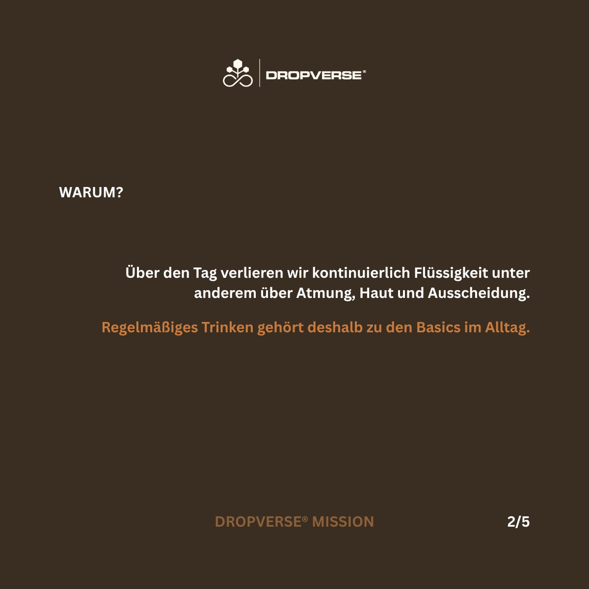 DROPVERSE® MISSION Level 1, Mission 03 "Hydrate", Seite 2 "Warum"