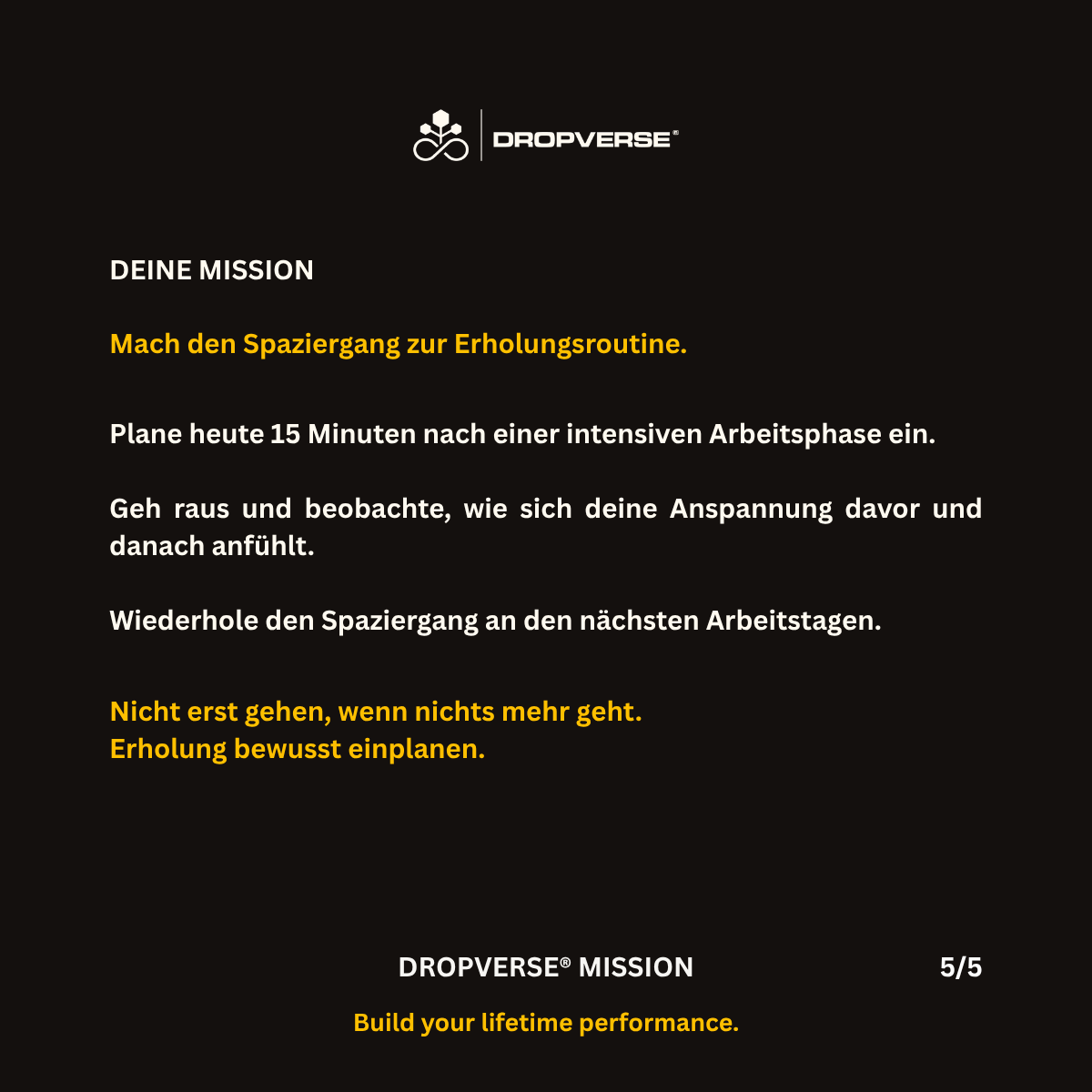 DROPVERSE® MISSION Level 1, Mission 06 "Walk", Seite 5 - Deine Mission
