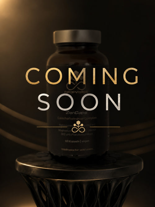 DROPVERSE ZenCaps Calm Performance Complex Nahrungsergänzungsmittel mit Magnesium, Vitamin B6, Vitamin B12 und Pflanzenextrakten – Coming Soon Produktvisualisierung