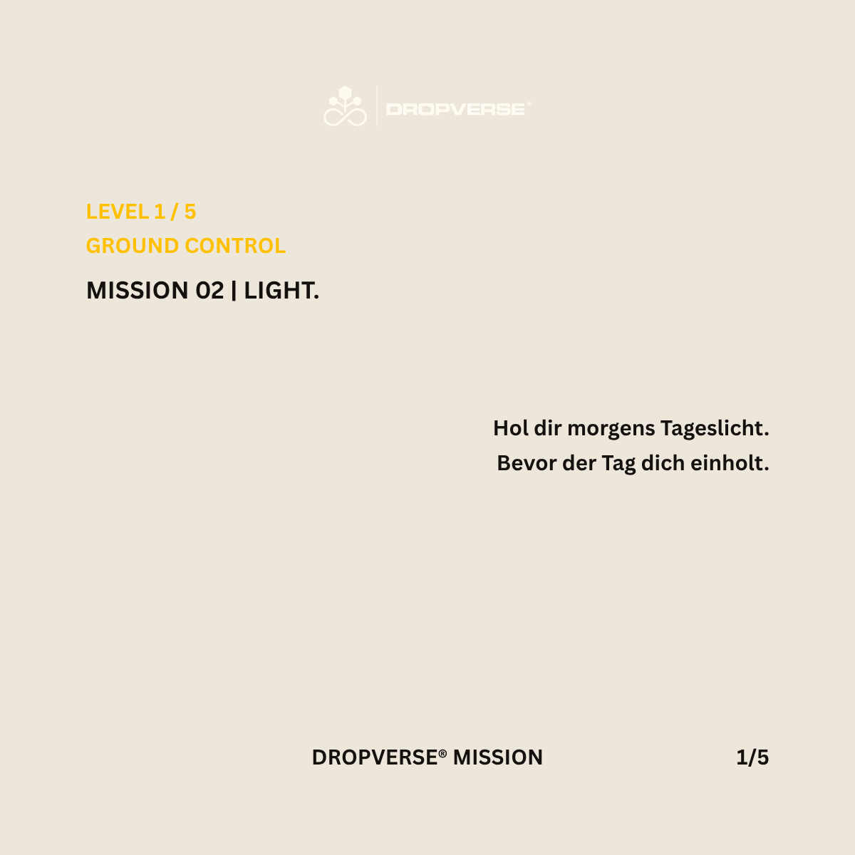 DROPVERSE® MISSION Level 1, Mission 02 "Light", Seite 1
