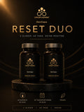 DROPVERSE ZenCaps Reset Duo Set mit zwei Gläsern auf schwarzer Marmoroberfläche